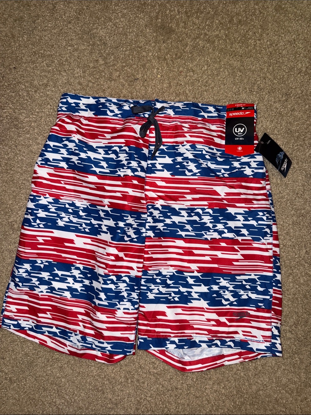 Speedo Men’s Red, White & Blue Graphic Swim Shorts